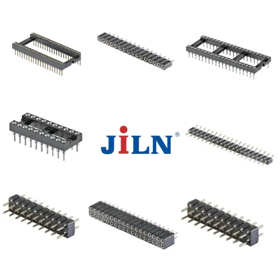 Jiln 2.54mm Pitch Round Pin Machined Header Connector Dual Single Double Row Machined Female Header